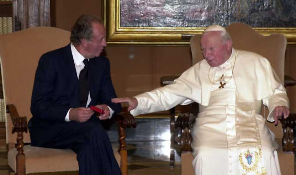 Rey con Juan Pablo II
