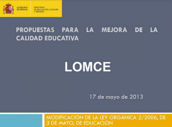 LOMCE Proyecto 2013
