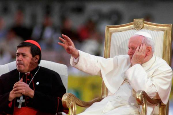 Juan Pablo II y cardenal Rivera