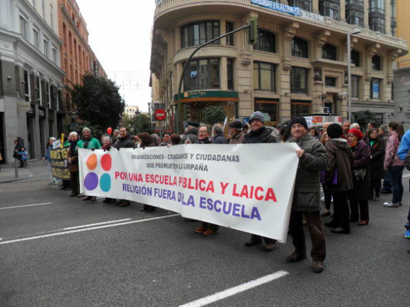 mani contra LOMCE nov2013 Madrid Laico