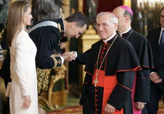 Felipe VI Letizia Rouco y obispos 2014