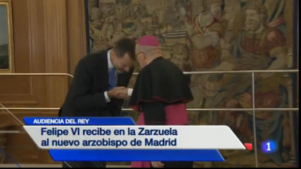 El rey recibe al arzobispo de Madrid 2014
