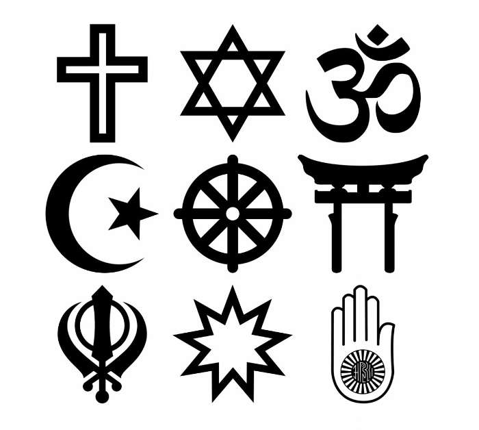 Símbolos de las religiones más extendidas.