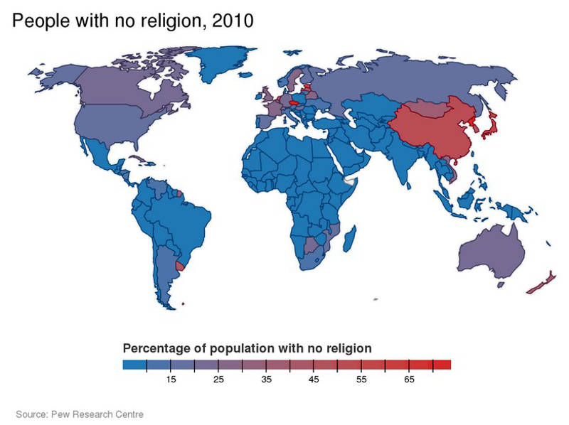 mapa mundi religiones 2010