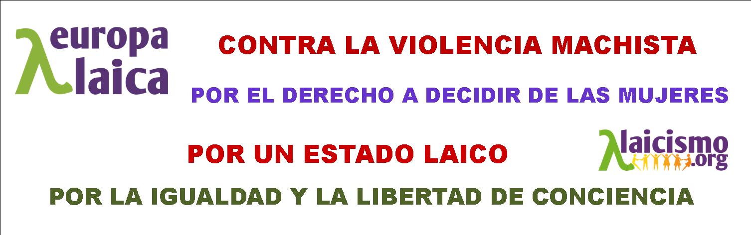 pancarta violencia mujer 7N europa laica 2015