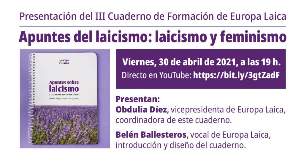 Hoy Viernes A Las 19h Presentamos El Tercer Cuaderno De Formación De Europa Laica Feminismo Y 9810