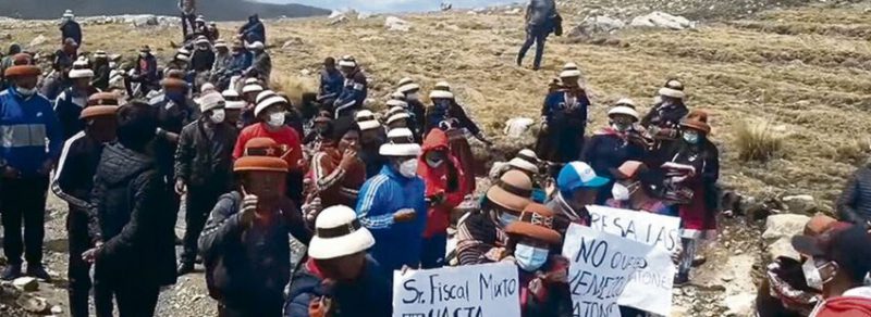 Manifestación contra la mina Las Bambas en Perú