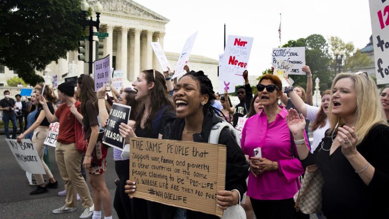Manifestantes a favor del derecho al aborto protestan frente al Tribunal Supremo de EEUU. Michael Reynolds/