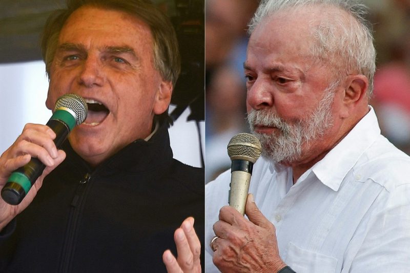 Esta combinación de imágenes creada el 16 de agosto de 2022 muestra al presidente de Brasil, Jair Bolsonaro y al candidato presidencial de la oposición Lula da Silva.
