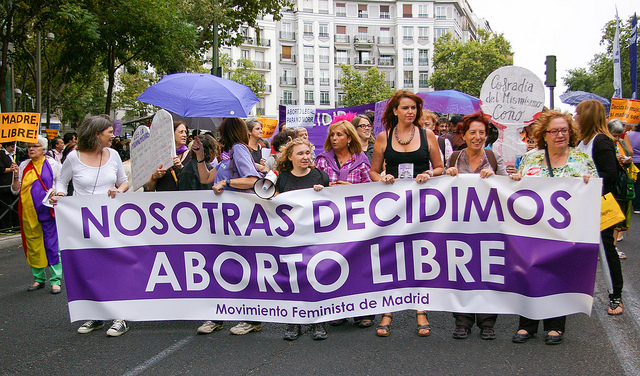 Manifestación a favor del aborto en Madrid