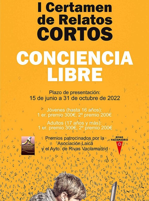 Cartel del I Certamen Literario de Narrativa Breve «Conciencia libre».