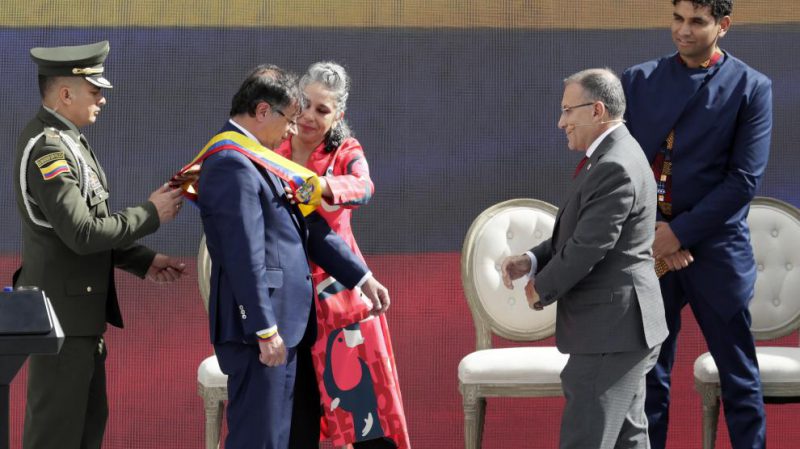 Toma de posesión de Gustavo Preto como presidente de Colombia.