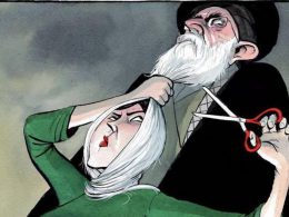 Una de las múltiples viñetas que han aparecido en redes sociales en apoyo al movimiento revolucionario de las mujeres en Irán.