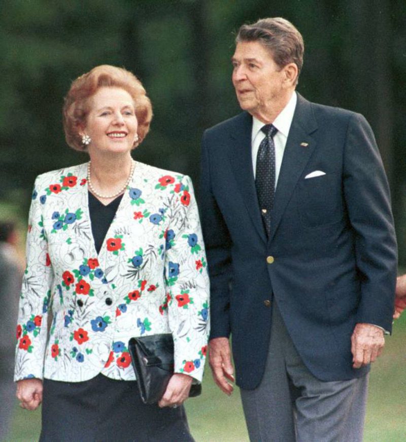 Ronald Reagan y Margaret Thatcher, en la cumbre del G-7 en Toronto, en 1988.Gary Hershorn