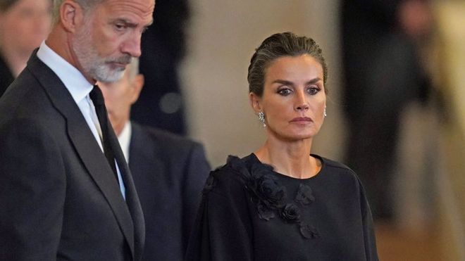 Los reyes de España en el funeral de Isabel II