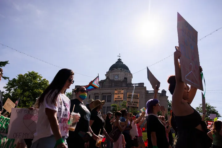 Protestas en defensa de los derechos para abortar en Indiana. SOPA Images via Getty Images
