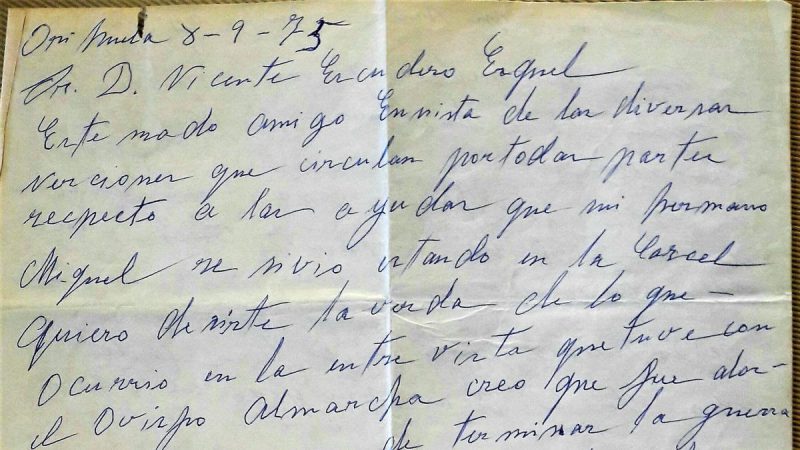 Carta de Vicente Hernández