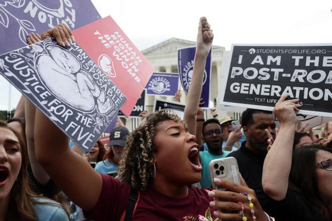 Manifestación en contra del aborto, ras la polémica decisión del Supremo de EEUU.