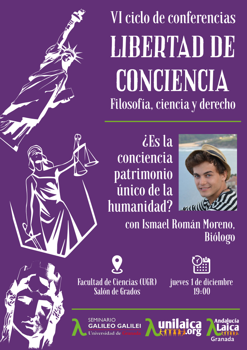 Cartel de la conferencia de Ismael Román en el Seminario Galileo Galilei