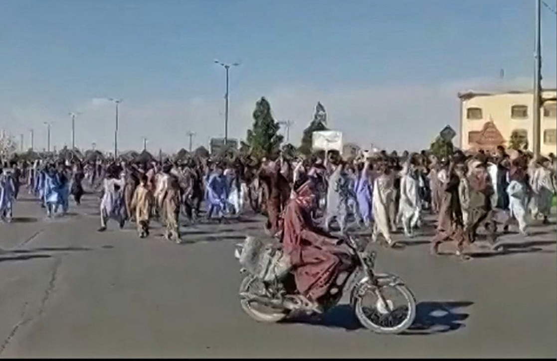 Protesta en Khash, en la provincia de Sistán-Baluchistán, en el sureste de Irán. Foto Afp