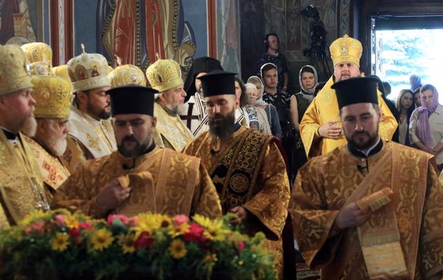 Ceremonia en Iglesia Ortodoxa de Ucrania.