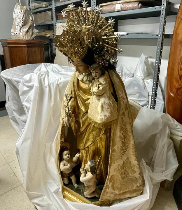 Imagen de la Virgen de los Desamparados del Ayuntamiento de Valencia. Foto: LP