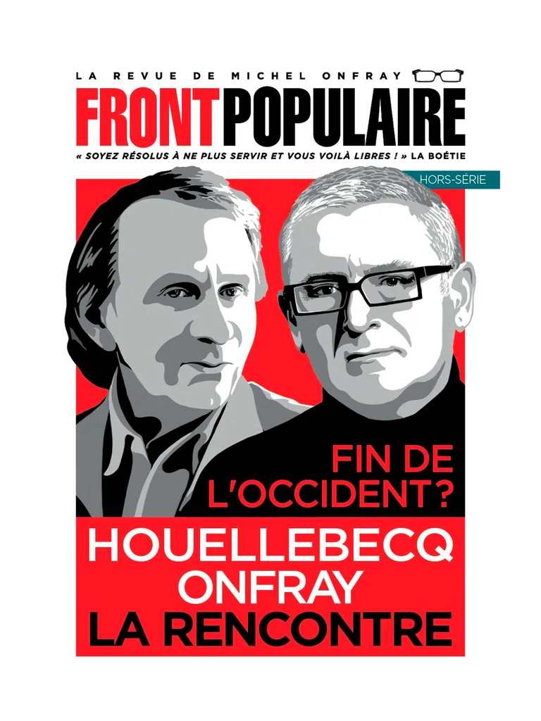 La portada del número esperacial de Front Populaire donde se publica la conversación entre Michel Houellebecq y Michel Onfray