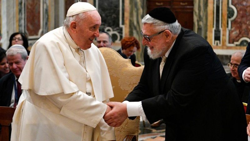 Papa Francisco y Eliezer Simha Weisz, Gran Rabino Jefe de Israel