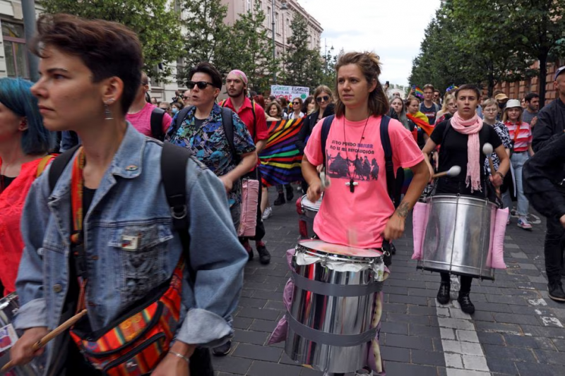 Marcha del colectivo LGTBI en Vilna, la capital de Lituania, en julio de 2020.ANDRIUS SYTAS (Reuters)