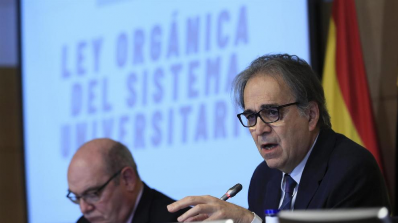 El ministro de Universidades, Joan Subirats, presenta el nuevo borrador del anteproyecto de Ley Orgánica del Sistema Universitario.Fernando Alvarado / EFE