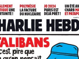 La portada de Charlie Hebdo de la edición del miércoles 18 de agosto de 2021. Foto: CHARLIE HEBDO