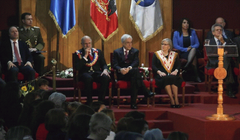 Sebastián Piñera junto a masones del Gran Oriente chileno