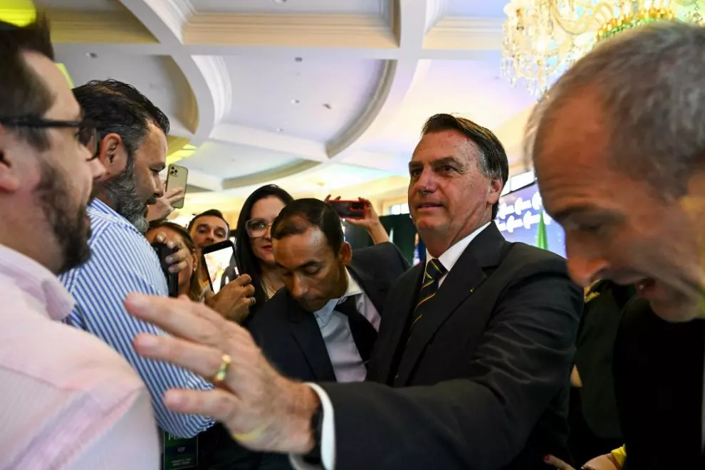 El expresidente brasileño Jair Bolsonaro se va del resort Trump National Doral en Miami, Florida, a 3 de febrero de 2023. — Chandan Khanna / AFP
