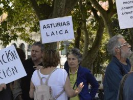 Una de las manifestaciones de Asturias Laica, en una imagen de archivo. CLARA FERNANDEZ