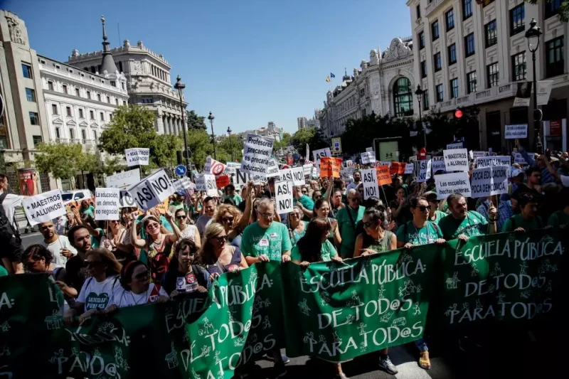 Manifestación por los derechos de la educación pública en la Comunidad de Madrid, a 10 de septiembre de 2022, en Madrid. — Carlos Luján / Europa Press