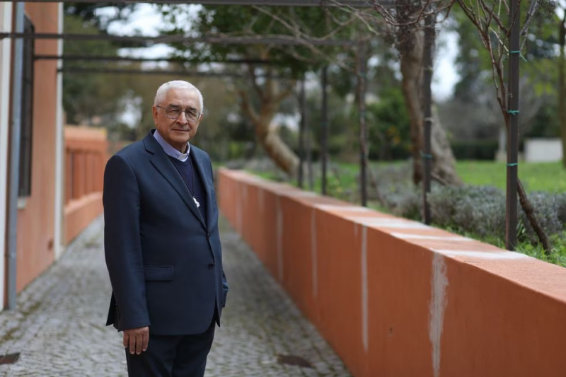 El presidente de la Conferencia Episcopal Portuguesa y obispo de Fátima-Leiría, José Ornelas, el viernes 10 de marzo en la sede de la institución en Lisboa.