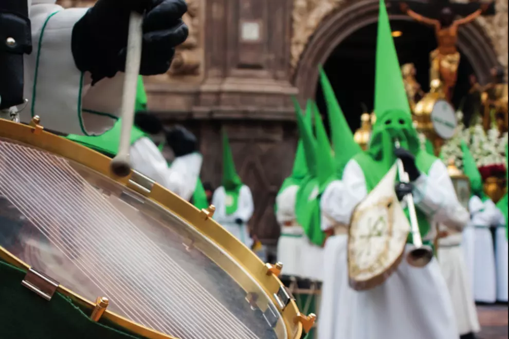 Los tambores son uno de los ingredientes habituales de las procesiones de Semana Santa en numerosas ciudades españolas, a 8 de abril de 2022. — Ayuntamiento de Zaragoza