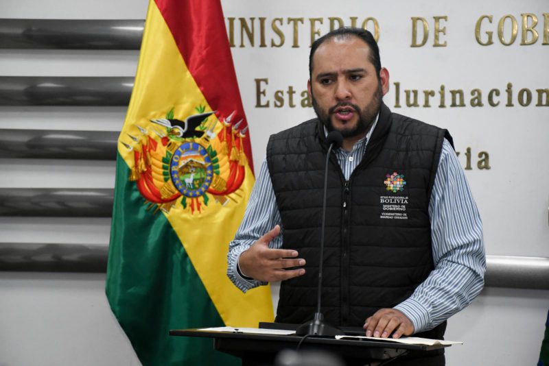 El viceministro de Seguridad Ciudadana de Bolivia, Roberto Ríos, brindó las declaraciones. Foto: Archivo APG.