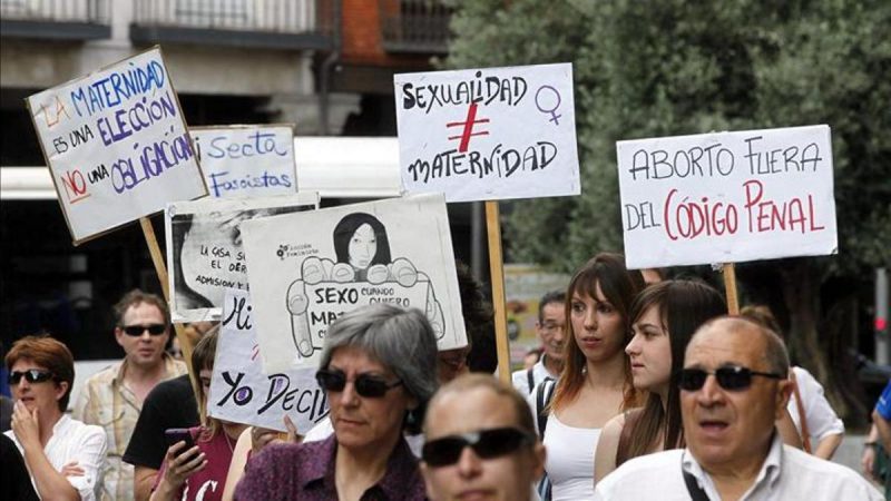 Manifestación a favor del derecho al aborto en una imagen de archivo