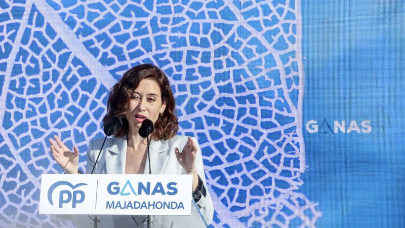 Isabel Díaz Ayuso durante una intervención en un acto en Majadahonda (Madrid). Europa Press