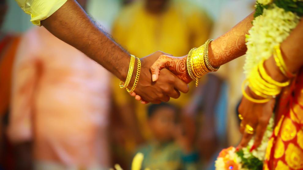Imagen de archivo de una boda india.
