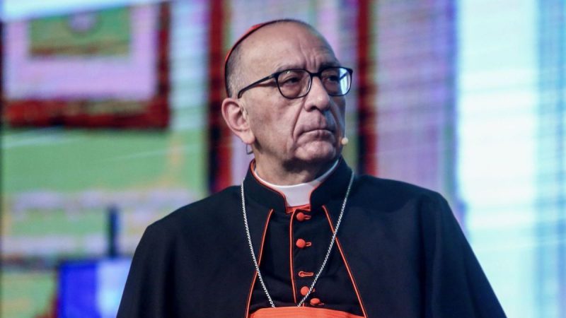 El presidente de la Conferencia Episcopal, Juan José Omella, en una acto en el auditorio de la Fundación Pablo VI, en 2021. Europa Press