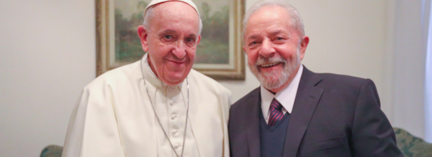 Jorge Bergoglio, Papa Francisco, junto a Lula da Silva, presidente de Brasil
