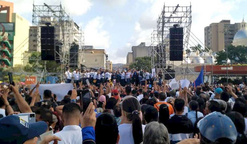 Un momento de la marcha evangélica “Por la familia” en Caracas