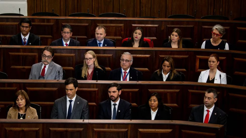 Una sección de la bancada del partido Republicano en el Consejo Constitucional en Santiago.Sofía Yanjarí