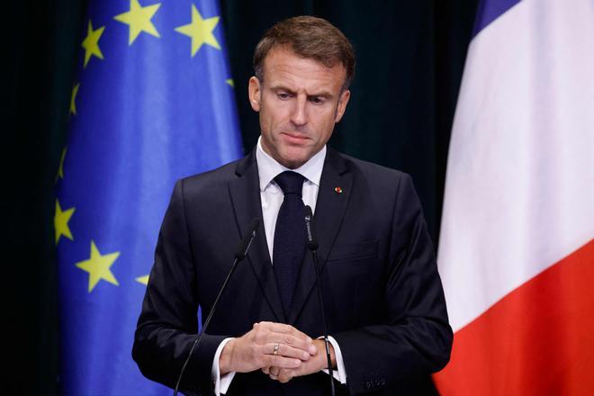 Emmanuel Macron en Albania. / AFP