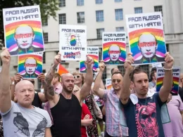 Foto de archivo de una protesta contra la lesgislación LGBTQ+ en Rusia. — JOEL GOODMAN / ZUMA PRESS / EP