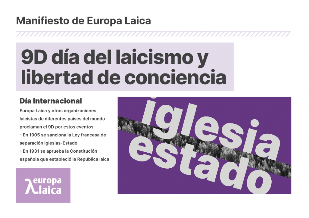 Manifiesto De Europa Laica Ante El Día Internacional Del Laicismo Y La Libertad De Conciencia 6831