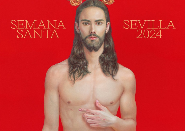 Cartel anunciador de la Semana Santa de Sevilla 2024 (detalle). / Salustiano.