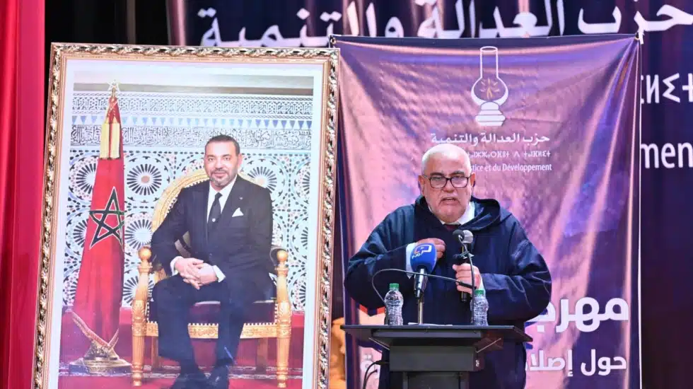 El secretario general del partido marroquí Justicia y Desarrollo (PJD, islamista opositor), Abdelilah Benkirán, en Casablanca. EFE